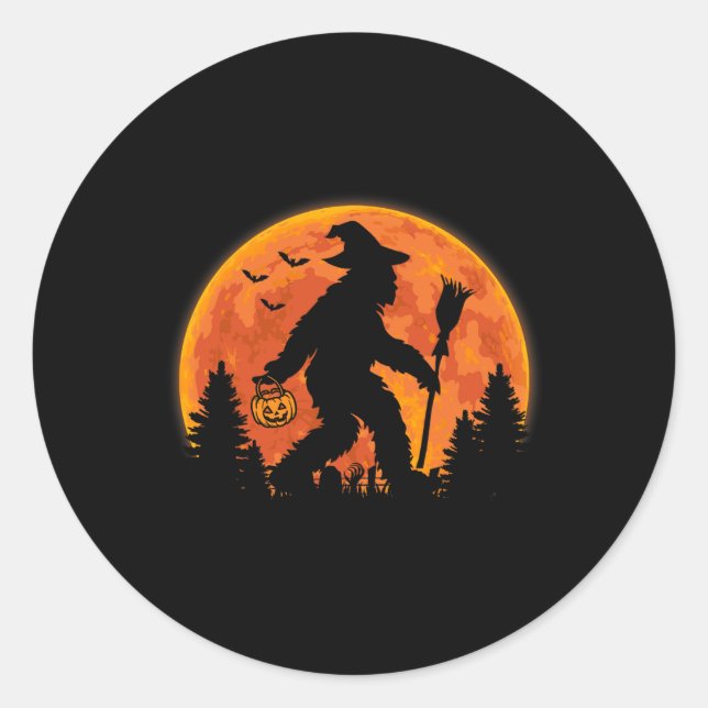 Bigfoot Pumpkin Halloween Costume Sasquatch Men Wo Classic Round Sticker (Front)