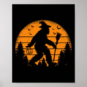 Bigfoot Pumpkin Halloween Costume Sasquatch Men Wo Poster