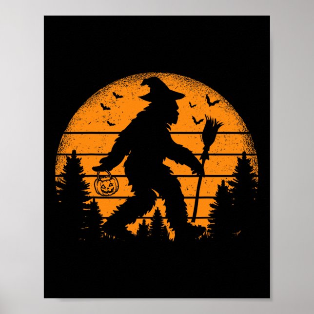 Bigfoot Pumpkin Halloween Costume Sasquatch Men Wo Poster (Front)