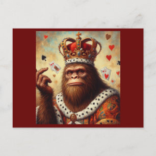 Bigfoot Queen of Hearts Postcard