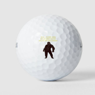 Bigfoot quits hide and seek game golf balls