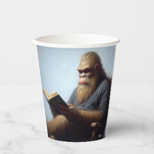 Bigfoot Reading Paper Cups