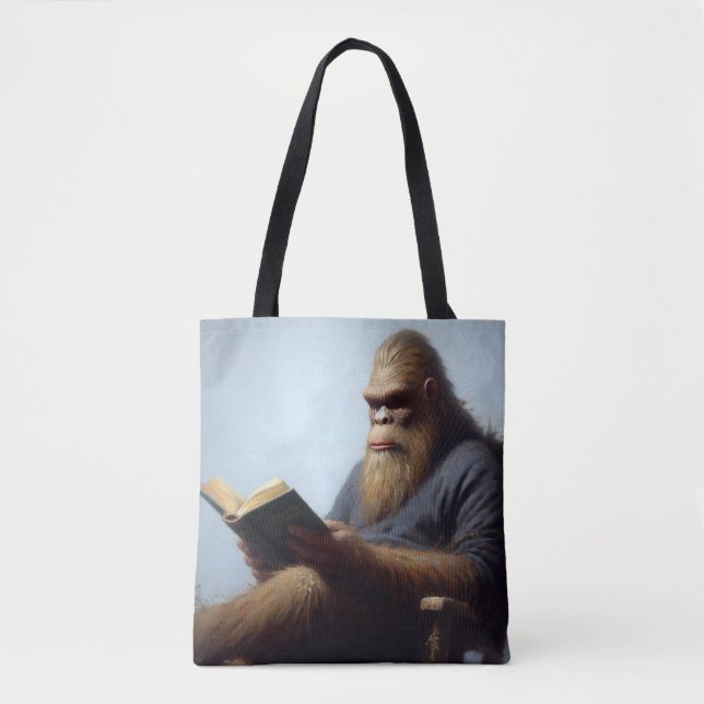 Bigfoot Reading Tote Bag (Front)
