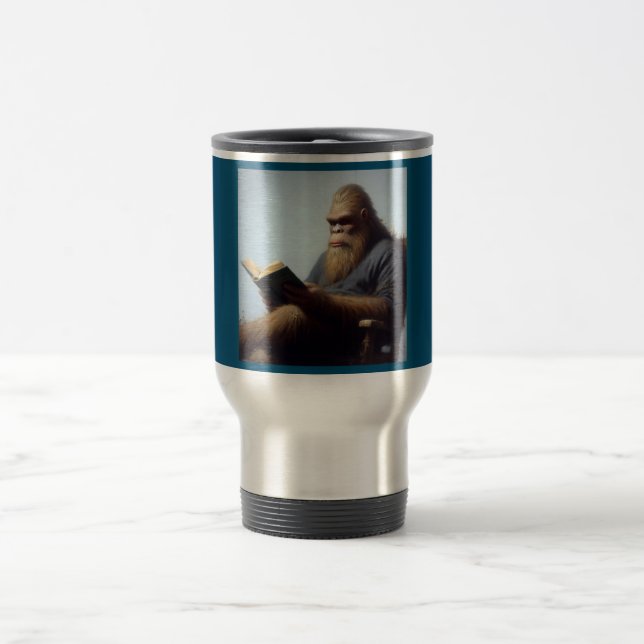 Bigfoot Reading Travel Mug (Center)