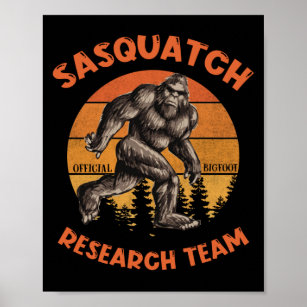 Bigfoot Research Team Retro Vintage Sasquatch Poster