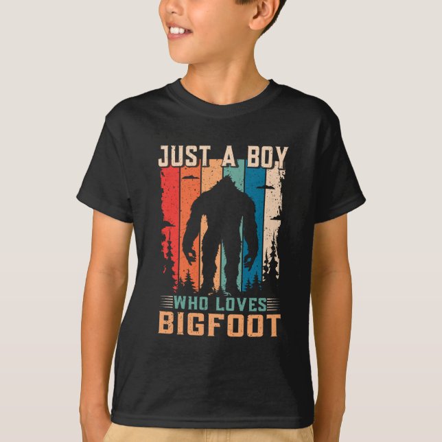 Bigfoot retro T-shirt for man, women, boys, kids (Front)