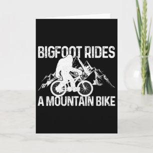 Bigfoot Rides A Mountain Bike Funny Mtb Biking Bik Card