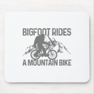Bigfoot Rides A Mountain Bike Funny Mtb Biking Bik Mouse Mat