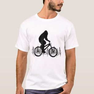Bigfoot Rides A Mountain Bike Funny MTB T-Shirt