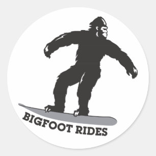 Bigfoot Rides! Classic Round Sticker