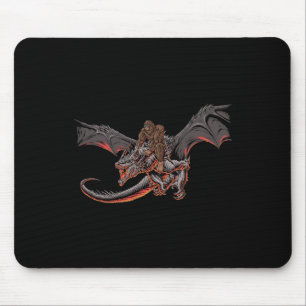 Bigfoot Riding A Dragon Looking at Dinosaurs - Sas Mouse Mat