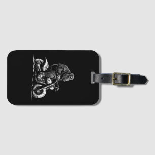 Bigfoot Riding A Motorcycle Bike Funny Sasquatch M Luggage Tag