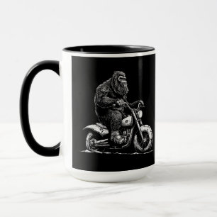 Bigfoot Riding A Motorcycle Bike Funny Sasquatch M Mug