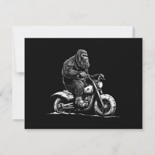Bigfoot Riding A Motorcycle Bike Funny Sasquatch M Thank You Card