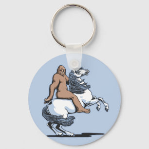 Bigfoot Riding a Unicorn Key Ring