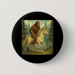 Bigfoot Riding A Unicorn Shirt Men Women Kids Sasq 6 Cm Round Badge
