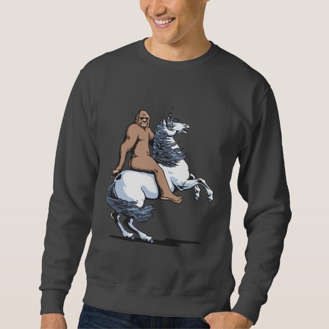 Bigfoot Riding a Unicorn Sweatshirt (Front)