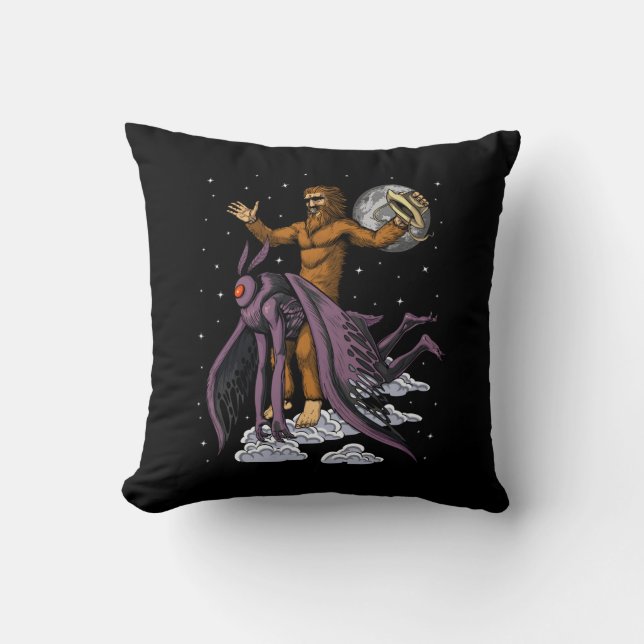 Bigfoot Riding Mothman Cushion (Front)