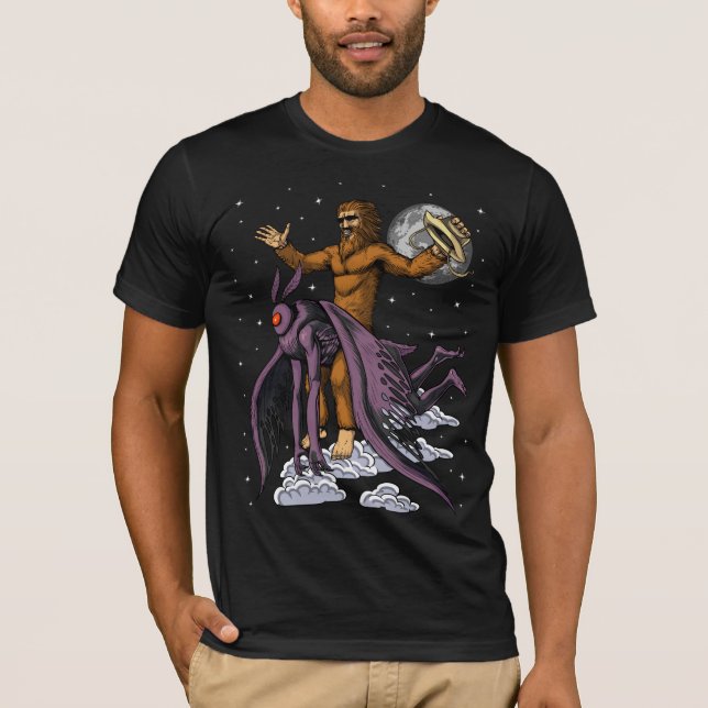 Bigfoot Riding Mothman T-Shirt (Front)