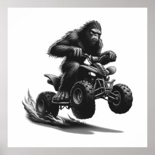 Bigfoot Riding Quad Bike Poster