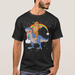 bigfoot riding trex T-Shirt