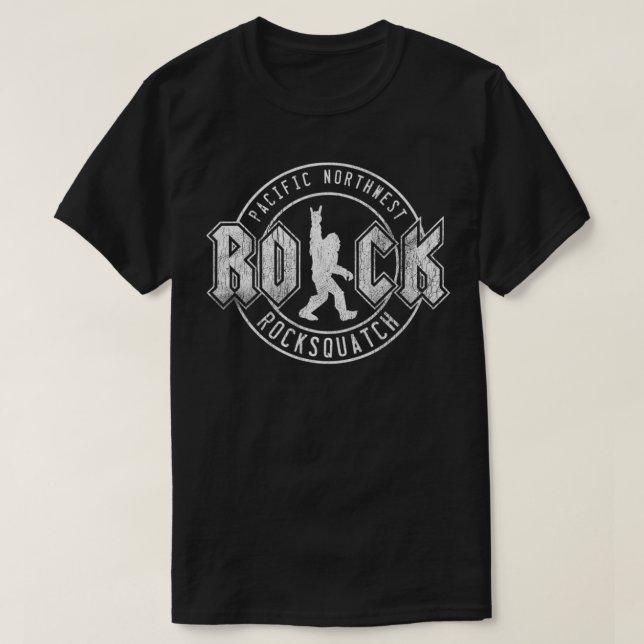 Bigfoot Rock and Roll Pacific Northwest Gift for S T-Shirt (Design Front)