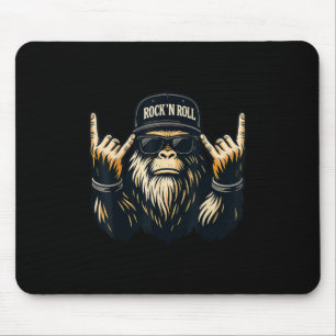 Bigfoot Rock On Sasquatch Heavy Metal Vibes Men Wo Mouse Mat