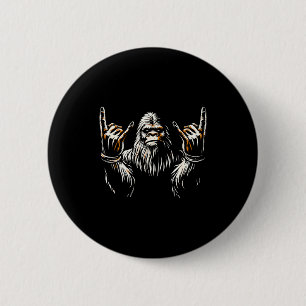 Bigfoot Rock On Sasquatch Rock And Roll Funny Rock 6 Cm Round Badge