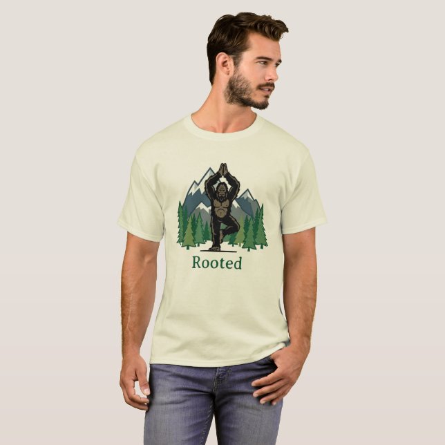 Bigfoot Rooted Tree Pose Funny Yoga Shirt (Front Full)