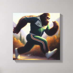 Bigfoot Running Canvas Print