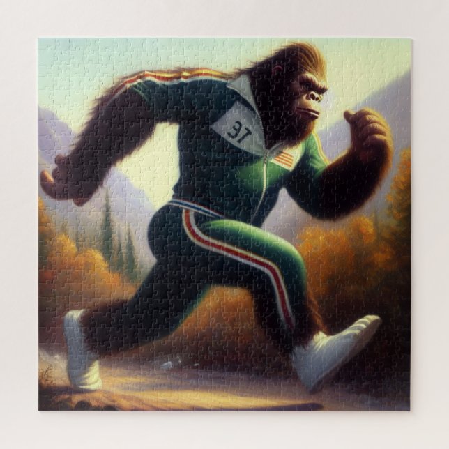 Bigfoot Running Jigsaw Puzzle (Vertical)