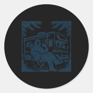 Bigfoot Rv Motorhome Camping Sasquatch Campervan  Classic Round Sticker