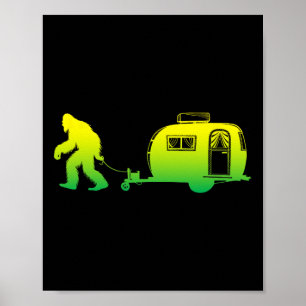 Bigfoot Rv Motorhome Camping Sasquatch Campervan G Poster
