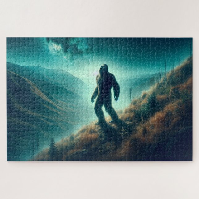 Bigfoot’s Lone Call, Mysterious Mountain Scene Jigsaw Puzzle (Horizontal)