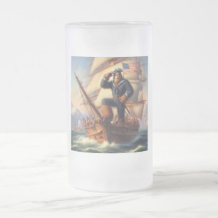 Bigfoot Sailor Frosted Glass Beer Mug