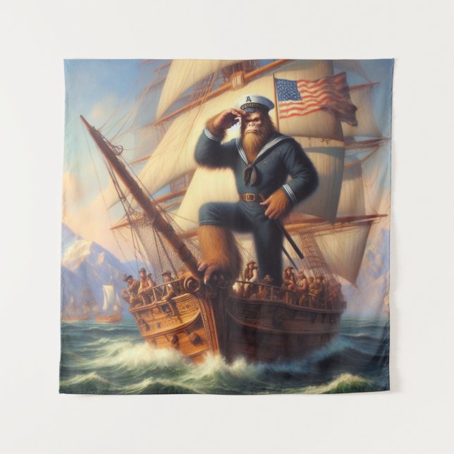 Bigfoot Sailor Tapestry (Front)