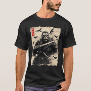 Bigfoot Samurai Warrior Japanese Vintage Sasquatch T-Shirt