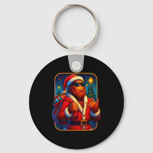 Bigfoot Santa Christmas Funny Xmas Sasquatch  Key Ring