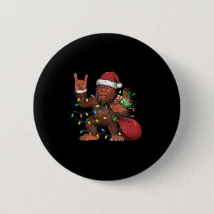 Bigfoot Santa Christmas Tree Lights Funny Xmas Sas 6 Cm Round Badge