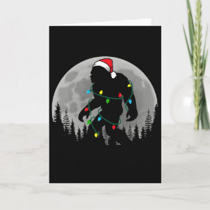 Bigfoot Santa Christmas Tree Lights Funny Xmas Sas Card