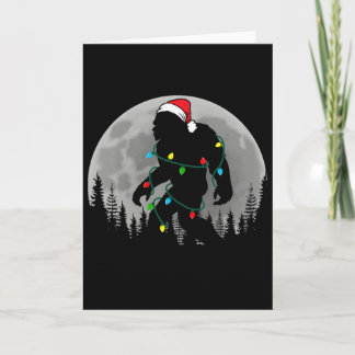 Bigfoot Santa Christmas Tree Lights Funny Xmas Sas Card