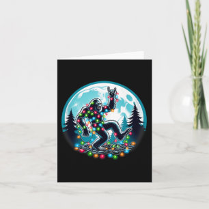 Bigfoot Santa Christmas Tree Lights Funny Xmas Sas Card