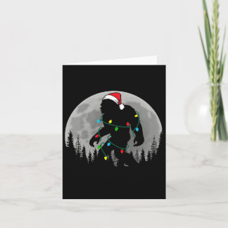 Bigfoot Santa Christmas Tree Lights Funny Xmas Sas Card
