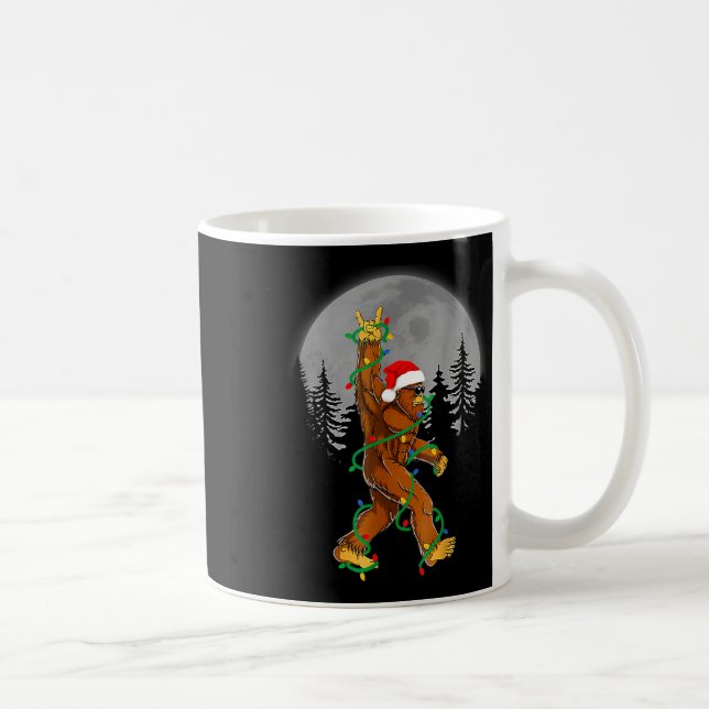 Bigfoot Santa Christmas Tree Lights Funny Xmas Sas Coffee Mug (Right)
