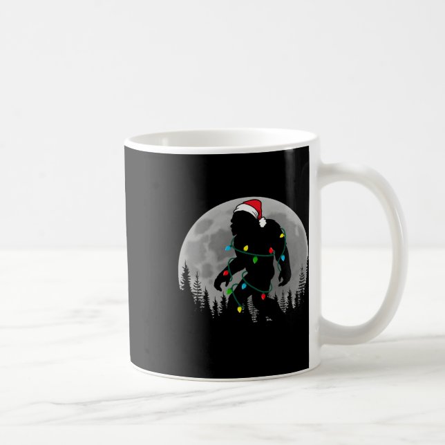 Bigfoot Santa Christmas Tree Lights Funny Xmas Sas Coffee Mug (Right)