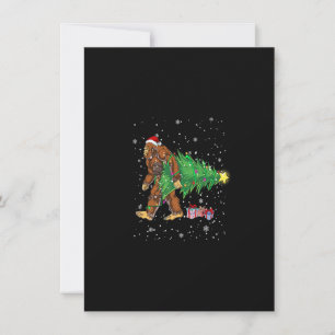 Bigfoot Santa Christmas Tree Lights Funny Xmas Sas Invitation