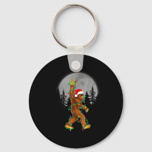 Bigfoot Santa Christmas Tree Lights Funny Xmas Sas Key Ring