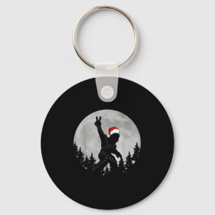 Bigfoot Santa Christmas Tree Lights Funny Xmas Sas Key Ring
