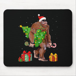 Bigfoot Santa Christmas Tree Lights Funny Xmas Sas Mouse Mat