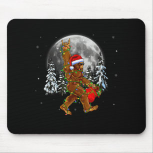 Bigfoot Santa Christmas Tree Lights Funny Xmas Sas Mouse Mat